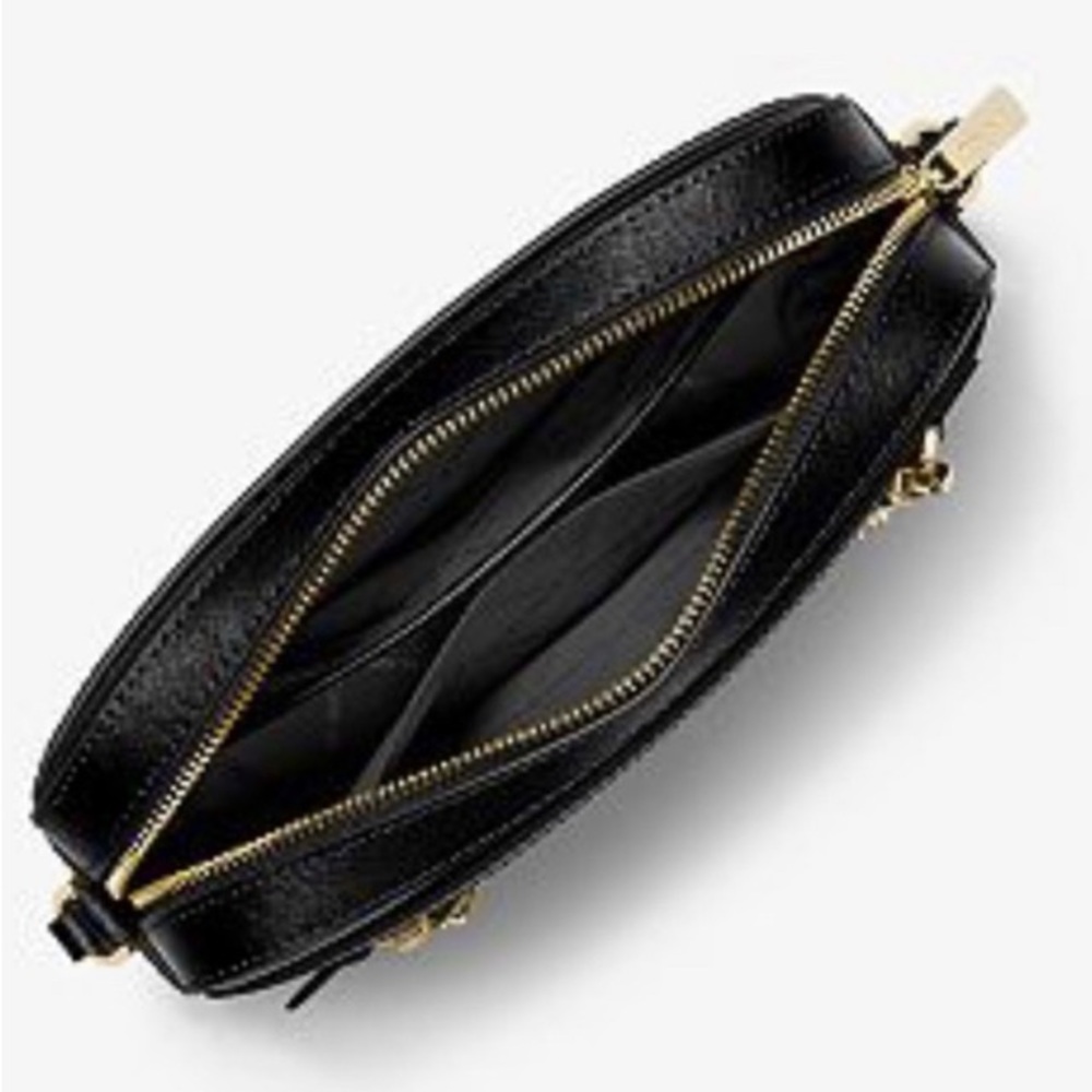 MICHEAL KORS JET SET LARGE BLACK SAFFIANO LEATHER CROSSBODY BAG - Picture 4 of 7